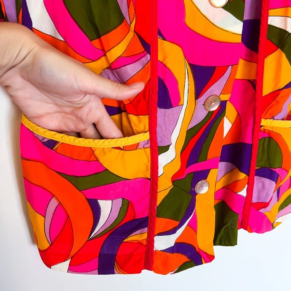 Vintage Groovy 60's-70's Handmade Whimsical Shirt Women's Small-Medium - Picture 3 of 6